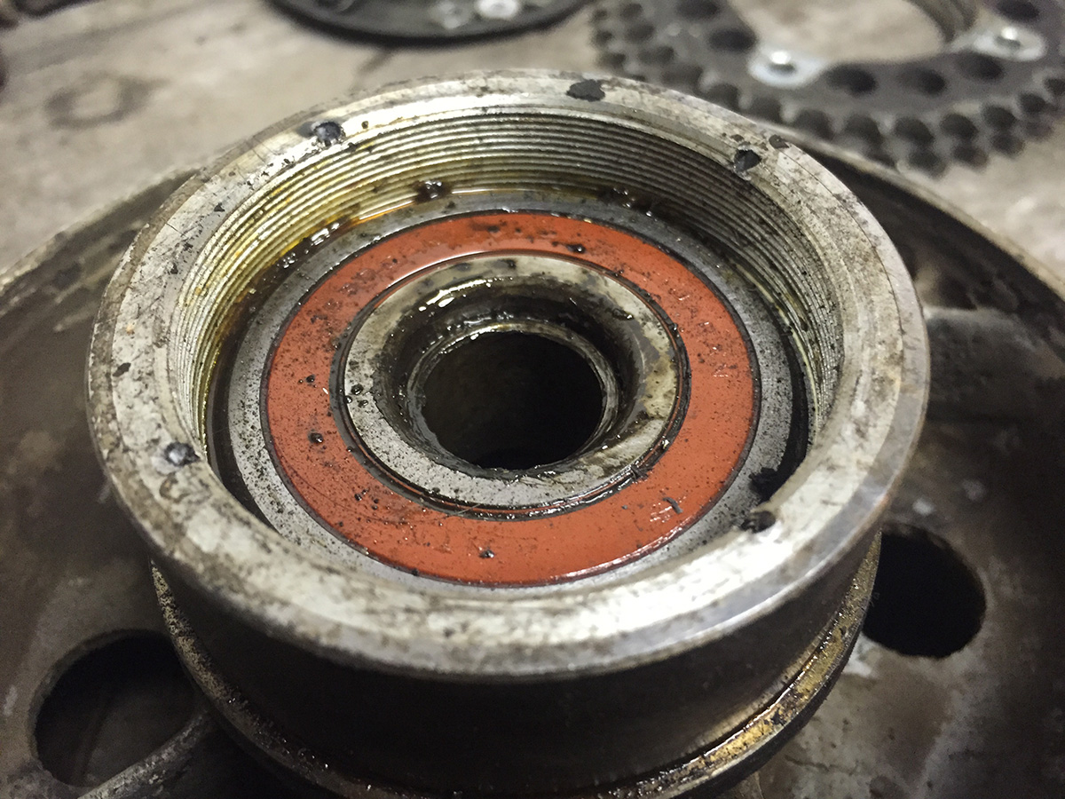 CB500 CB550 rear wheel bearing removal guide PICS